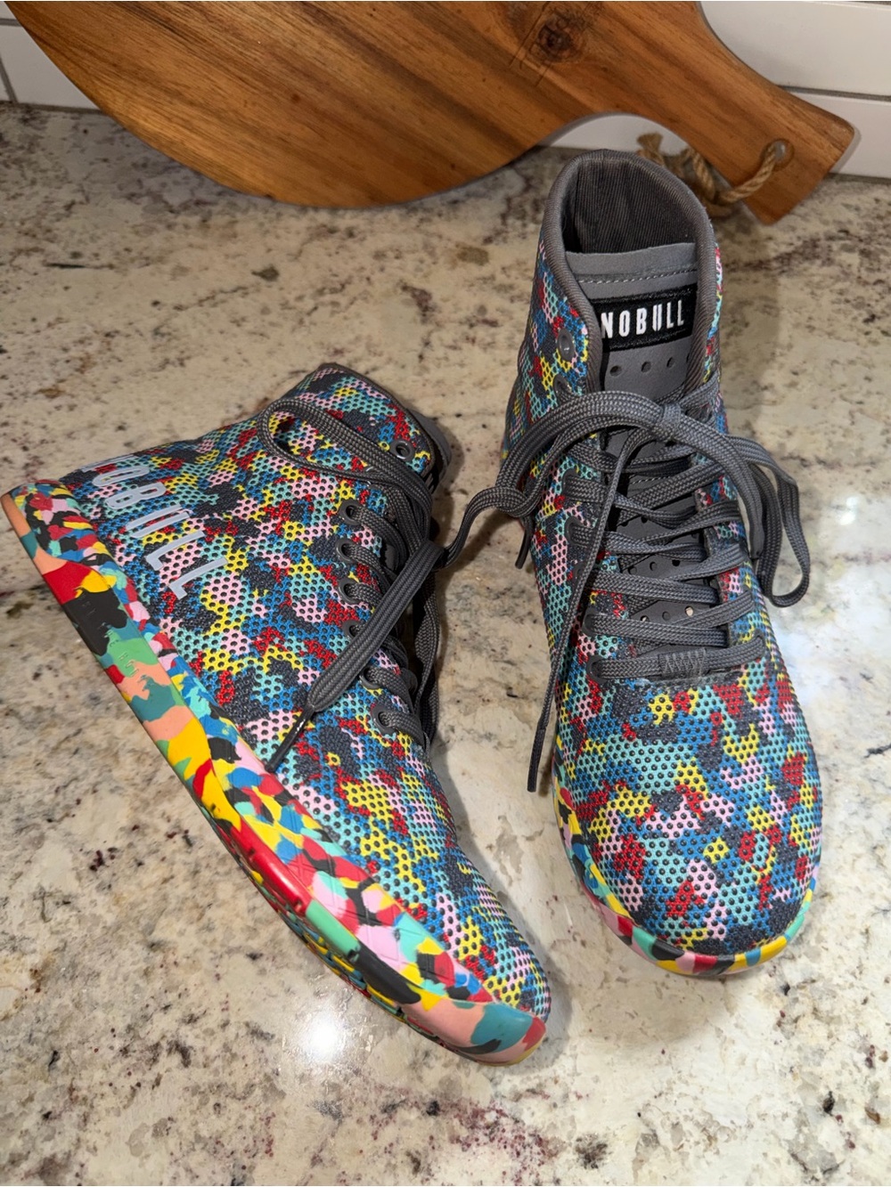 NOBULL $179 Women’s Outwork Wild Multi Hi Top Training Sneakers M6 W7.5 NWOT